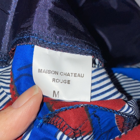 MAISON CHATEAU ROUGE sz M Vibrant printed 100% cotton trousers - Picture 4 of 7